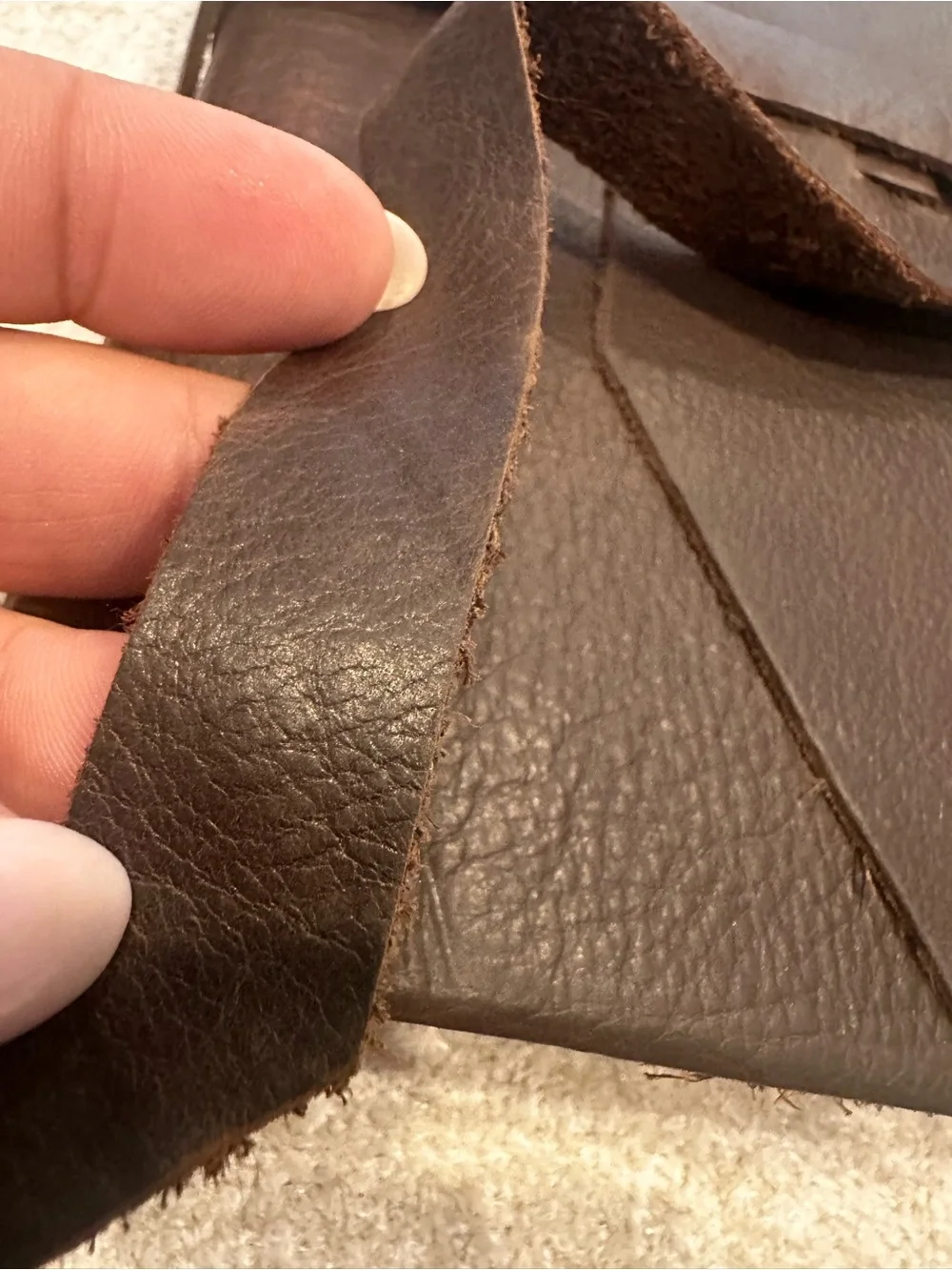 Hand-Stitched Brown Leather Wrap Journal